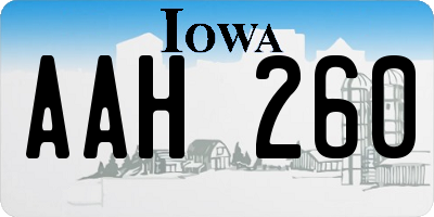 IA license plate AAH260