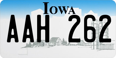 IA license plate AAH262
