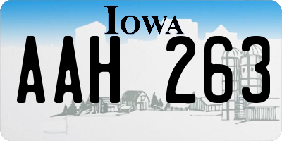 IA license plate AAH263