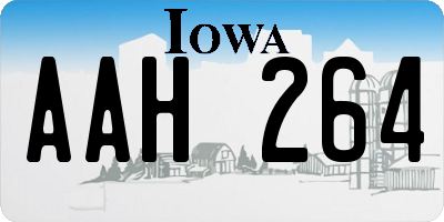 IA license plate AAH264