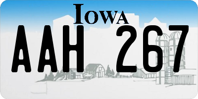 IA license plate AAH267