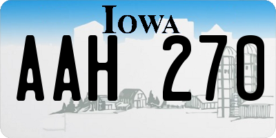 IA license plate AAH270