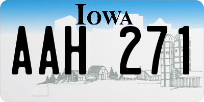 IA license plate AAH271