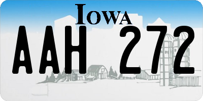 IA license plate AAH272