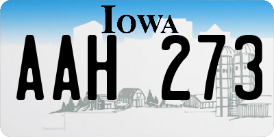 IA license plate AAH273