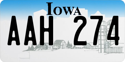 IA license plate AAH274