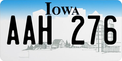 IA license plate AAH276