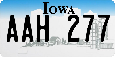 IA license plate AAH277