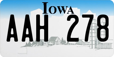 IA license plate AAH278