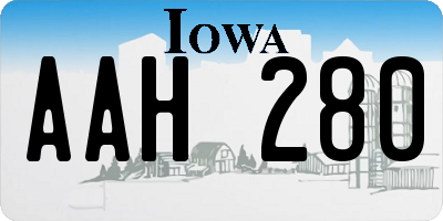 IA license plate AAH280