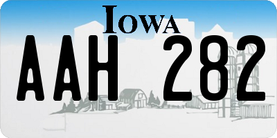 IA license plate AAH282