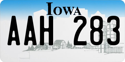 IA license plate AAH283