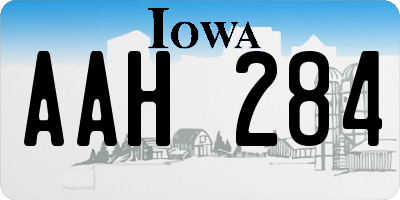 IA license plate AAH284