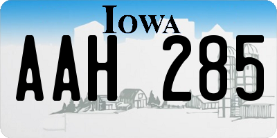 IA license plate AAH285