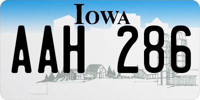 IA license plate AAH286