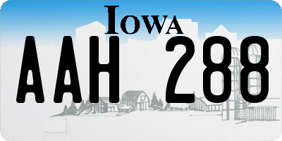 IA license plate AAH288