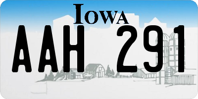 IA license plate AAH291