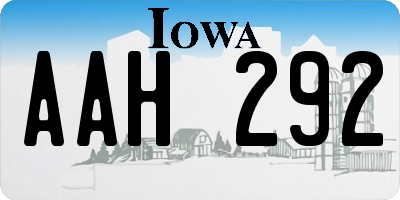 IA license plate AAH292