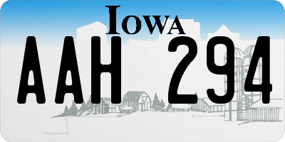 IA license plate AAH294