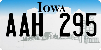 IA license plate AAH295