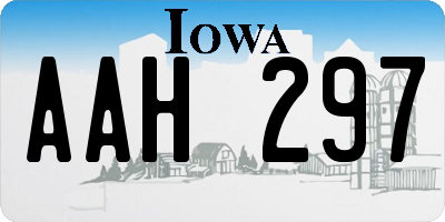 IA license plate AAH297