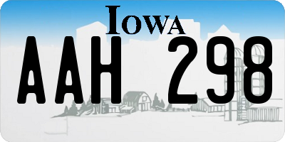 IA license plate AAH298