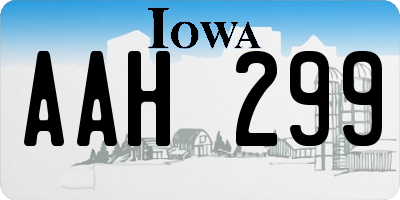 IA license plate AAH299