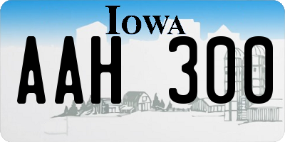 IA license plate AAH300