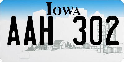 IA license plate AAH302