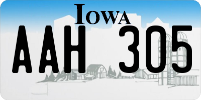 IA license plate AAH305