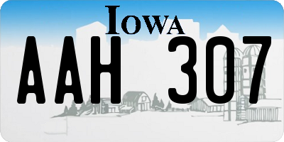 IA license plate AAH307