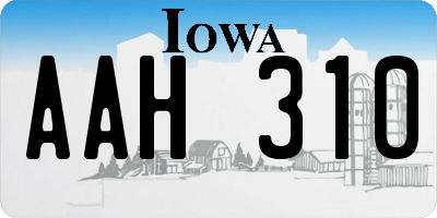 IA license plate AAH310