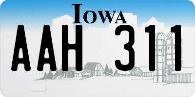 IA license plate AAH311