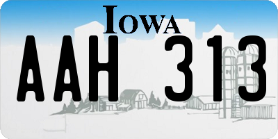 IA license plate AAH313