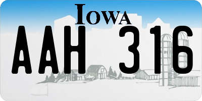 IA license plate AAH316