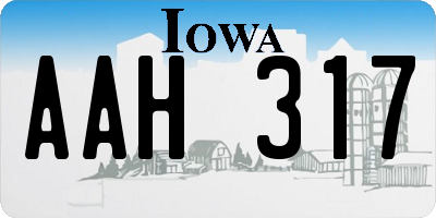 IA license plate AAH317