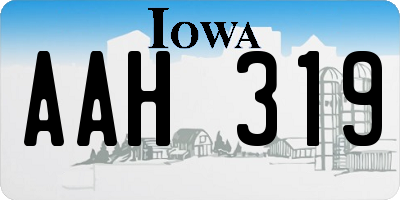 IA license plate AAH319