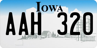 IA license plate AAH320