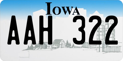 IA license plate AAH322