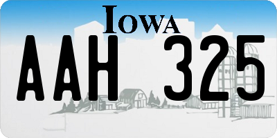 IA license plate AAH325