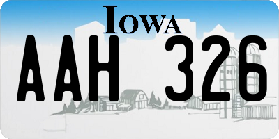 IA license plate AAH326