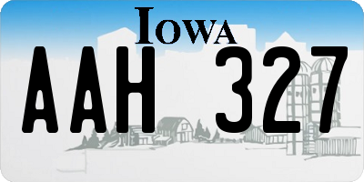 IA license plate AAH327