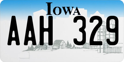 IA license plate AAH329