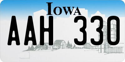 IA license plate AAH330