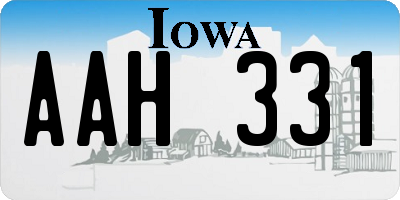 IA license plate AAH331