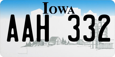 IA license plate AAH332