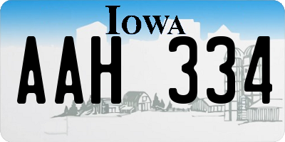 IA license plate AAH334