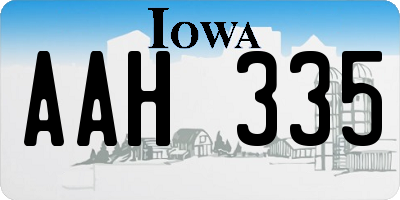 IA license plate AAH335