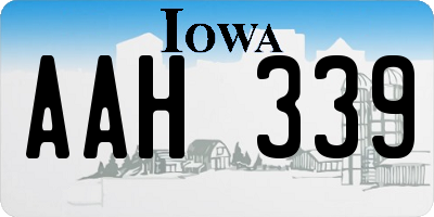 IA license plate AAH339