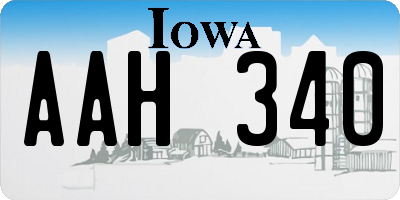 IA license plate AAH340